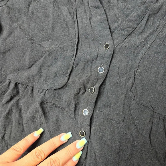 Anthropologie Maeve Black Taryn Crepe 3/4 Sleeve Shift Dress - Picture 7 of 7